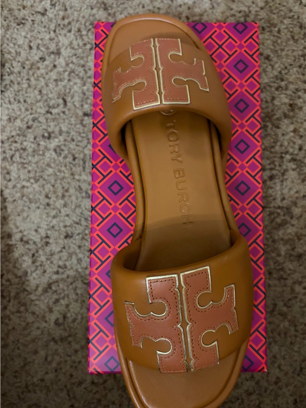 Tory Burch Bronze Ines Slide - Picture 2 of 5